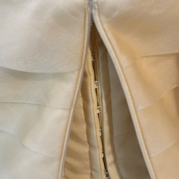 Carmen Marc Valvo Strapless Cocktail Tiered Ruffle Silk Dress Yellow Sz 6 - Picture 8 of 14